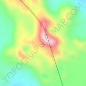 Mappa topografica Chyulu Hills, altitudine, rilievo