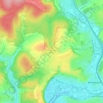 Mappa topografica Ferme du Mont-Chevis, altitudine, rilievo