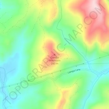 Mappa topografica Lampa Mountain, altitudine, rilievo