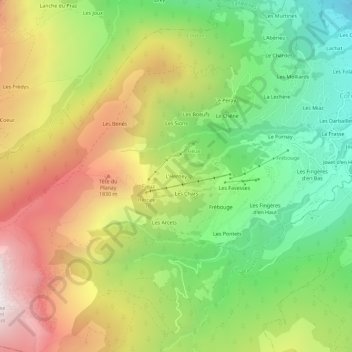 Mappa topografica L'Herney, altitudine, rilievo