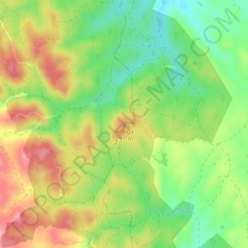 Mappa topografica Adega, altitudine, rilievo