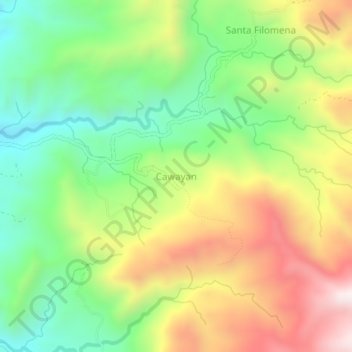 Mappa topografica Cawayan, altitudine, rilievo