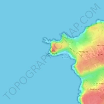 Mappa topografica Pointe de Dinan, altitudine, rilievo