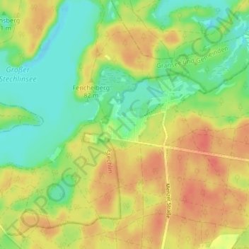 Mappa topografica Neuglobsow, altitudine, rilievo
