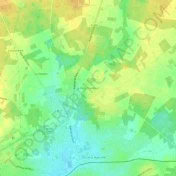 Mappa topografica Le Petit Chambord, altitudine, rilievo