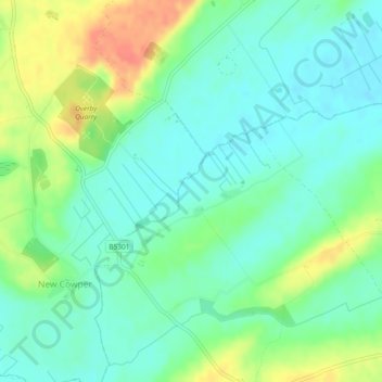 Mappa topografica Mealrigg, altitudine, rilievo
