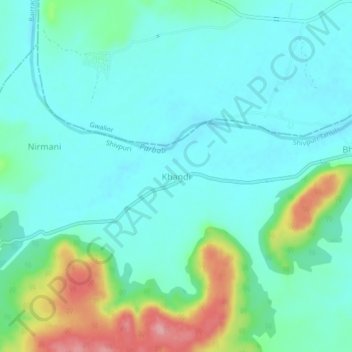 Mappa topografica Khandi, altitudine, rilievo