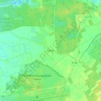 Mappa topografica Lohe, altitudine, rilievo