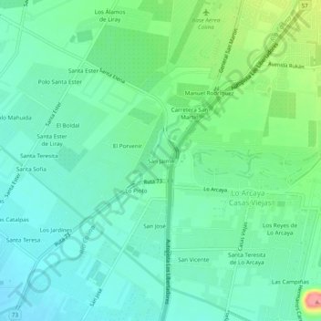 Mappa topografica San Jaime, altitudine, rilievo