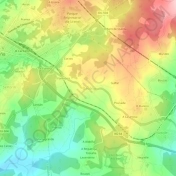 Mappa topografica Dacón, altitudine, rilievo