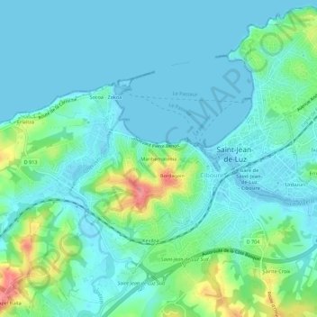 Mappa topografica Maribernatenia, altitudine, rilievo