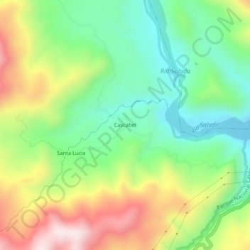 Mappa topografica Cascabel, altitudine, rilievo