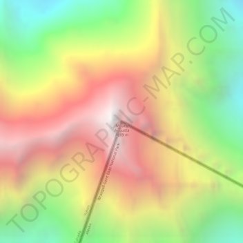 Mappa topografica Mount Augusta, altitudine, rilievo