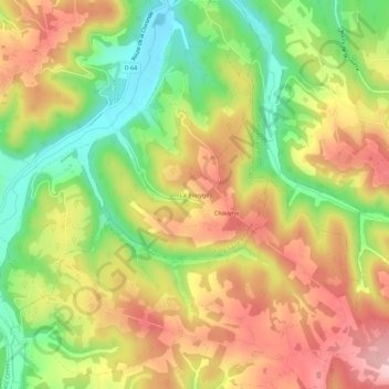 Mappa topografica La Bouyge, altitudine, rilievo