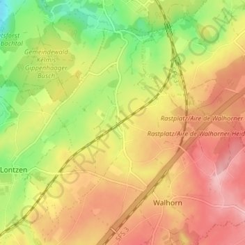 Mappa topografica Astenet, altitudine, rilievo