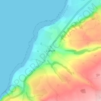 Mappa topografica Llanon, altitudine, rilievo