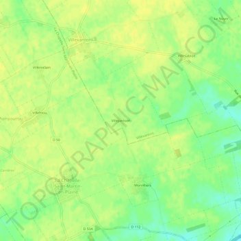Mappa topografica Villepensier, altitudine, rilievo