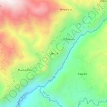 Mappa topografica Cámara, altitudine, rilievo