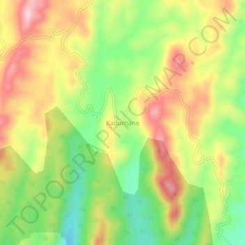 Mappa topografica Kadumane, altitudine, rilievo
