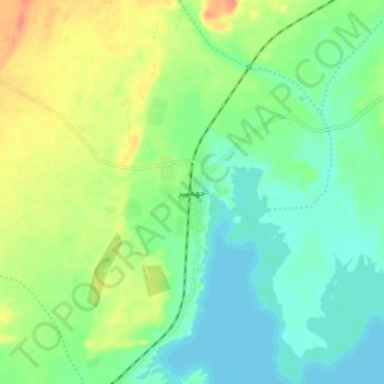 Mappa topografica Jhampir, altitudine, rilievo