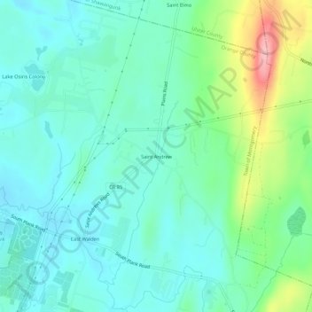 Mappa topografica Saint Andrew, altitudine, rilievo