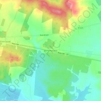 Mappa topografica Monte Redondo, altitudine, rilievo