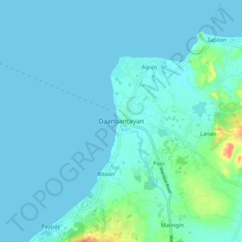 Mappa topografica Daanbantayan, altitudine, rilievo