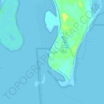 Mappa topografica Kooringal, altitudine, rilievo