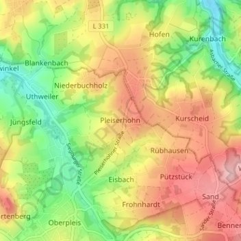 Mappa topografica Pleiserhohn, altitudine, rilievo