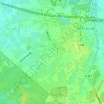 Mappa topografica Horst, altitudine, rilievo
