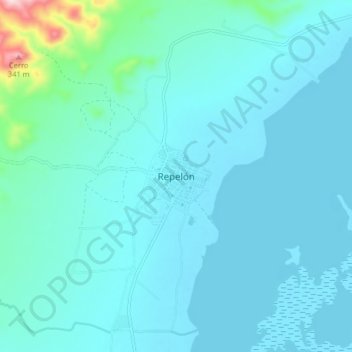 Mappa topografica Repelón, altitudine, rilievo