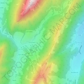 Mappa topografica Les Ginets, altitudine, rilievo