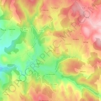 Mappa topografica Canet, altitudine, rilievo