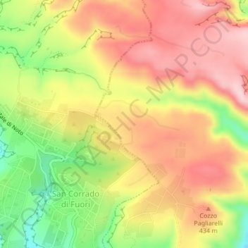 Mappa topografica Contrada Sant'Elia, altitudine, rilievo