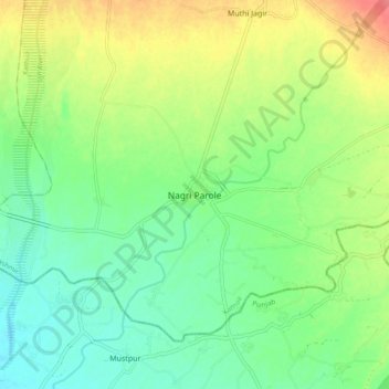 Mappa topografica Nagri Parole, altitudine, rilievo