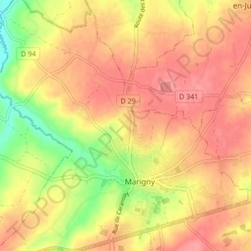 Mappa topografica L'Hôtel Pion, altitudine, rilievo