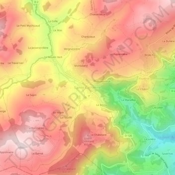 Mappa topografica Sainte-Catherine, altitudine, rilievo
