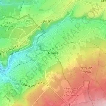 Mappa topografica Nivezé, altitudine, rilievo
