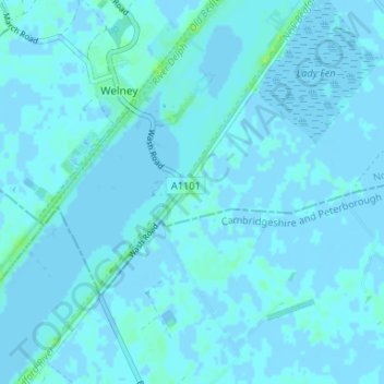 Mappa topografica Suspension Bridge, altitudine, rilievo