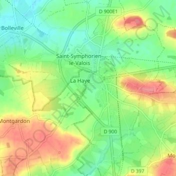 Mappa topografica Le Clos Versailles, altitudine, rilievo