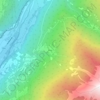 Mappa topografica Garda, altitudine, rilievo