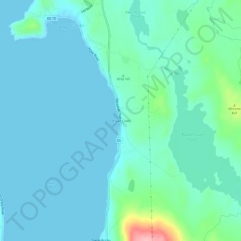 Mappa topografica Broad Cove, altitudine, rilievo