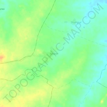 Mappa topografica Bedee, altitudine, rilievo