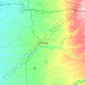 Mappa topografica Quimbaya, altitudine, rilievo