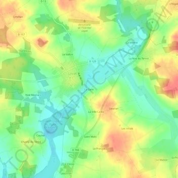 Mappa topografica La Gare, altitudine, rilievo