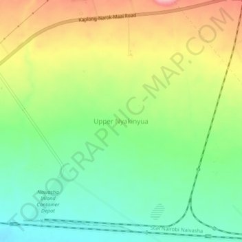 Mappa topografica Upper Nyakinyua, altitudine, rilievo