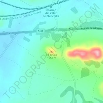 Mappa topografica La Tinaja, altitudine, rilievo