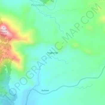 Mappa topografica Nagbunga, altitudine, rilievo