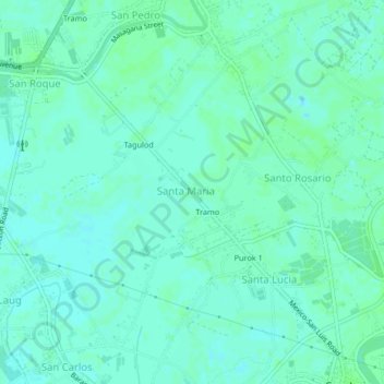 Mappa topografica Visitas, altitudine, rilievo
