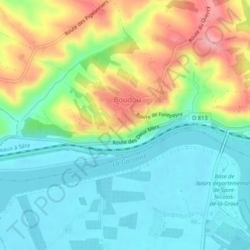 Mappa topografica Marronier Centenaire, altitudine, rilievo